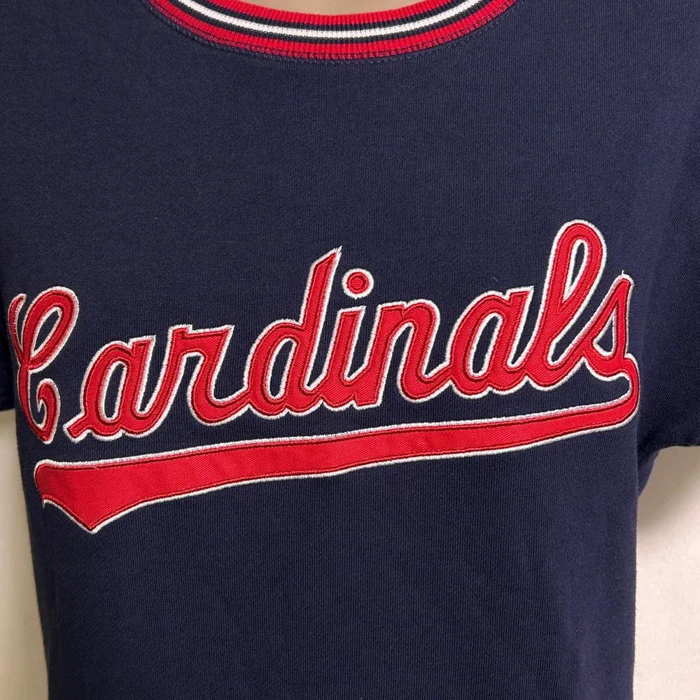 St Louis Cardinals MLB Mitchell & Ness Blue Cooperstown T-Shirt Women's SMALL